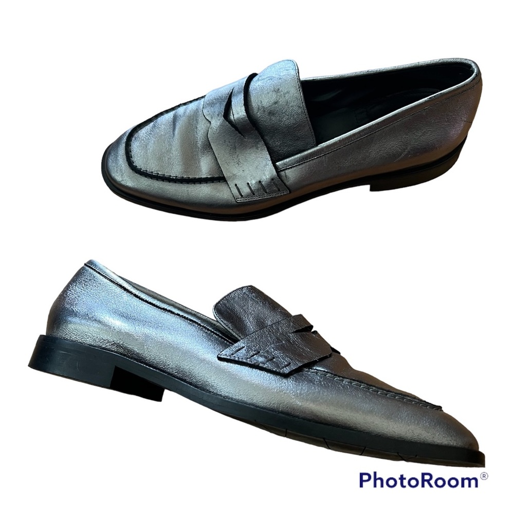 Aquatalia metallic loafers size 9
